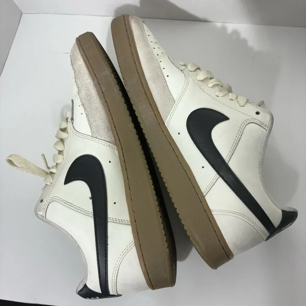 Nike Court Vision Low Men’s Size 9 Sail Black Gum Sneakers FQ8075-133